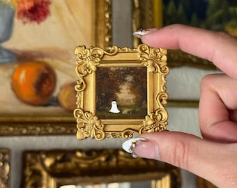 Vintage Style Resin ornate Mini ghost scenery art print Magnet