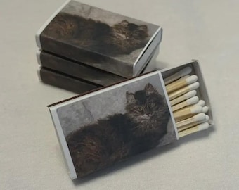 Vintage Style Cat Matchbox Set Candle Match box(Set of 6)