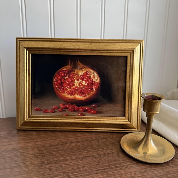 ヴィンテージスタイルのザクロの静物画（プリントのみ） - Etsy 日本
