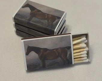 Vintage Style Brown Horse Matchbox Set Candle Match box(Set of 6)