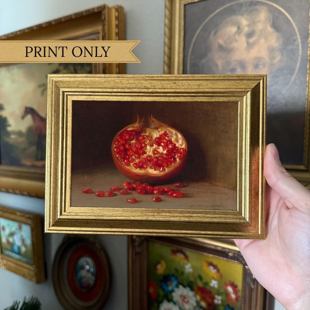 ヴィンテージスタイルのザクロの静物画（プリントのみ） - Etsy 日本