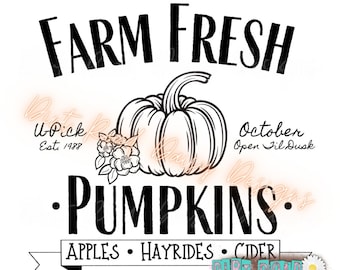 Pumpkin Patch png, digital design Farm Fresh Pumpkins, fall