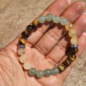 Prosperity and Abundance Bracelet with Citrine, Green Aventurine, and Tiger Eye image 2