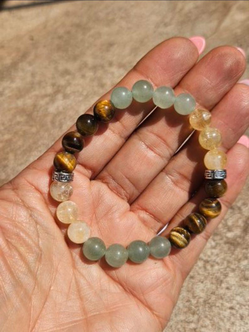 Prosperity and Abundance Bracelet with Citrine, Green Aventurine, and Tiger Eye image 2