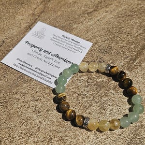 Prosperity and Abundance Bracelet with Citrine, Green Aventurine, and Tiger Eye image 3