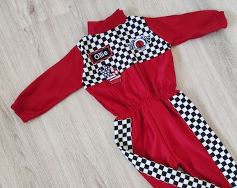 Checker Race Suit | Halloween Costume | 1st Birthday Gift | Photography Props | Race Car Birthday | Infant Costume