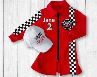 Checkered Dress Two Fast Birthday Custom Race Suit-Race Car Birthday-Halloween Costumes-1st Birthday Gift-Photography Props