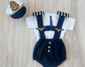 Captain Pilot Gifts for Kids-Halloween Costume-Tie Pilot Helmet-Captain Hat-Aviation Gifts-1 Year Old Girl Gift