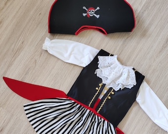 Pirate Costume Women|Pirate Shirt Hat Coat|Halloween Costume|Renaissance Costume|Photography Props|1st Birthday Gift