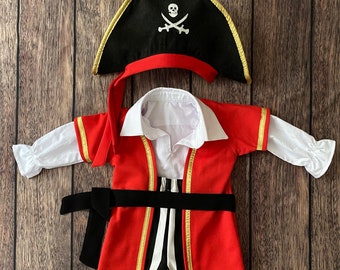 Pirate Costume Men-Pirate Shirt Hat Coat-Halloween Costumes-Renaissance Costume-Photography Props-1st Birthday Gift