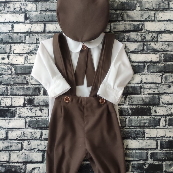 Page Boy Outfit Newsboy Cap-Sweater Vest Halloween Costumes-Pleated Trousers-Cosplay Costume Photography Props