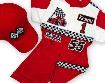 Custom Race Suit-Fast One Birthday-Race Car Birthday-Two Fast Birthday Halloween Costume-1st Birthday Gift-Drag Race
