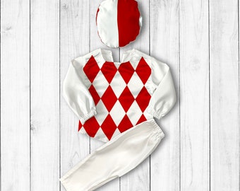 Jockey Outfit Gift for Horse Lover-Equestrian Shirt-Horse Clothing-Halloween Costumes-Horse Racing-First Rodeo Birthday