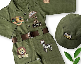 Personalized Safari Costume Kids, Wild One Birthday Outfit, Two Wild Party, Halloween Costume, Scout Outfit