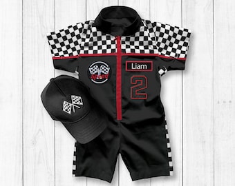 Two Fast Birthday Custom Race Suit-Halloween Costumes-Fast One Birthday-Race Car Birthday-1st Birthday Gift-Drag Race