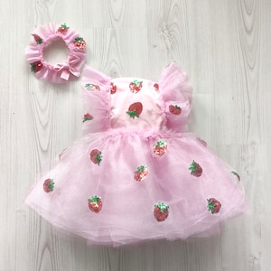 Strawberry Dress First Birthday Dress-Halloween Costumes-Summer Dress Flower Girl Dress-Tulle Dress-Baby Girl Dress