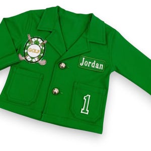 Green Golf Jacket-Hole in One Birthday-Golf First Birthday-Girl Golfing-Caddy Outfit-Golf Party-Golf Gifts