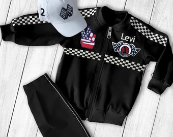 Motorcycle Jacket-Drag Racing Jacket Men-Cars Birthday-Drag Race Car Birthday-Custom Halloween Costume-Racer Jacket-Black