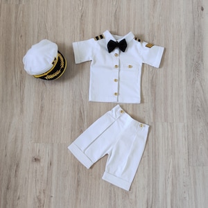 Sailor Shirt-Captain Hat-US Navy Dress-Navy Costume-United States Navy Suit-Photography Props-Newborn Props