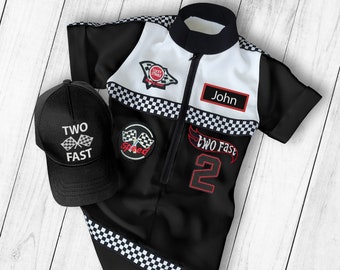 Two Fast Birthday Custom Race Suit-Fast One Birthday-Race Car Birthday-Halloween Costumes-1st Birthday Gift-Drag Race