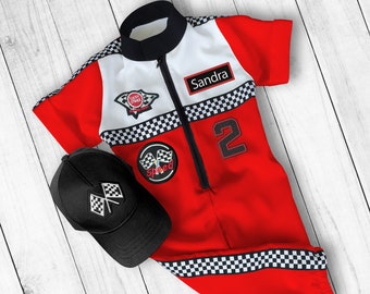 Two Fast Birthday Custom Race Suit-Halloween Costumes-Fast One Birthday-Race Car Birthday-1st Birthday Gift-Drag Race