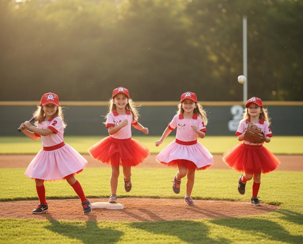 Girls A League Of Their Own Kit Costume - Large Size, Racine Belles Baseball Uniform Dress & Hat