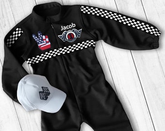 Custom Race Suit | Race Car Birthday | Halloween Costume | 1st Birthday Gift | Photography Props | Infant Costume