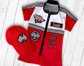 Two Fast Birthday Custom Race Suit Checkered Dress-Fast One Birthday-Race Car Birthday-Halloween Costumes