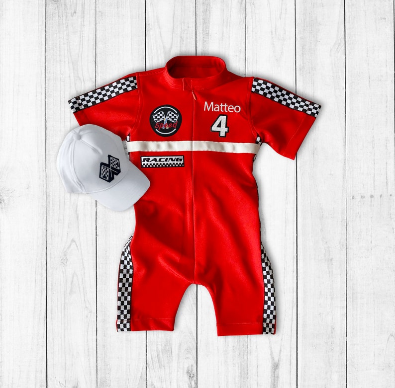 Custom Race Suit-Race Car Birthday-Halloween Costume-1st Birthday Gift-Photography Props-Infant Costume-Racer Jacket image 1