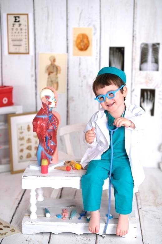 Kids Doctor Costume Set - Halloween & Career Day Outfit With Real Working Stethoscope