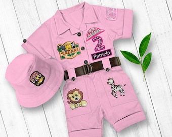 Safari baby shower Pink Wild one birthday Halloween costume Scout uniform Safari outfit Explorer