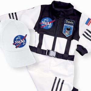 Astronaut Costume Kids-Space Suit for Birthday,Halloween,Cosplay | Personalized Name + Hat | Short or Long