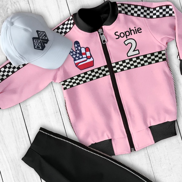 Drag Racing Jacket Men-Cars Birthday-Drag Race Car Birthday-Custom Halloween Costume-Racer Jacket-Motorcycle Jacket-Pink