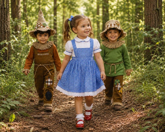 Scarecrow Costume for Kids, Farm Theme, Storybook Dress-Up, Handmade Cotton Outfit
