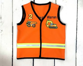 Construction Costume Cosplay-Safety Vest-Custom Vest-Halloween Costumes-1st Birthday Gift-Photography Props-Waistcoat