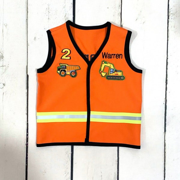 Construction Costume Cosplay-Safety Vest-Custom Vest-Halloween Costumes-1st Birthday Gift-Photography Props-Waistcoat