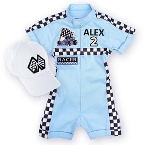 Light Blue Fast One Birthday-1st Birthday Gift-Two Fast Birthday Custom Race Suit-Halloween Costume-Drag Race-Race Car Birthday