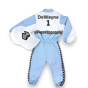 Two Fast Birthday Custom Race Suit-Halloween Costume-Drag Race-Two Fast One Birthday-1st Birthday Gift-Race Car Birthday Long+Hat+BackName