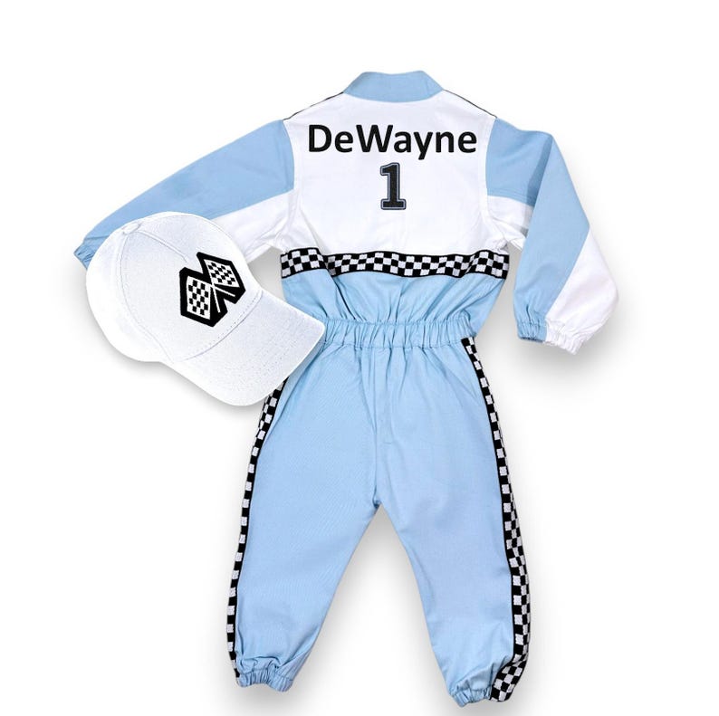 Two Fast Birthday Custom Race Suit-Halloween Costume-Drag Race-Two Fast One Birthday-1st Birthday Gift-Race Car Birthday Long+Hat+BackName