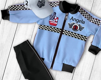 Drag Racing Jacket Men-Cars Birthday-Drag Race Car Birthday-Custom Halloween Costume-Racer Jacket-Motorcycle Jacket-Blue