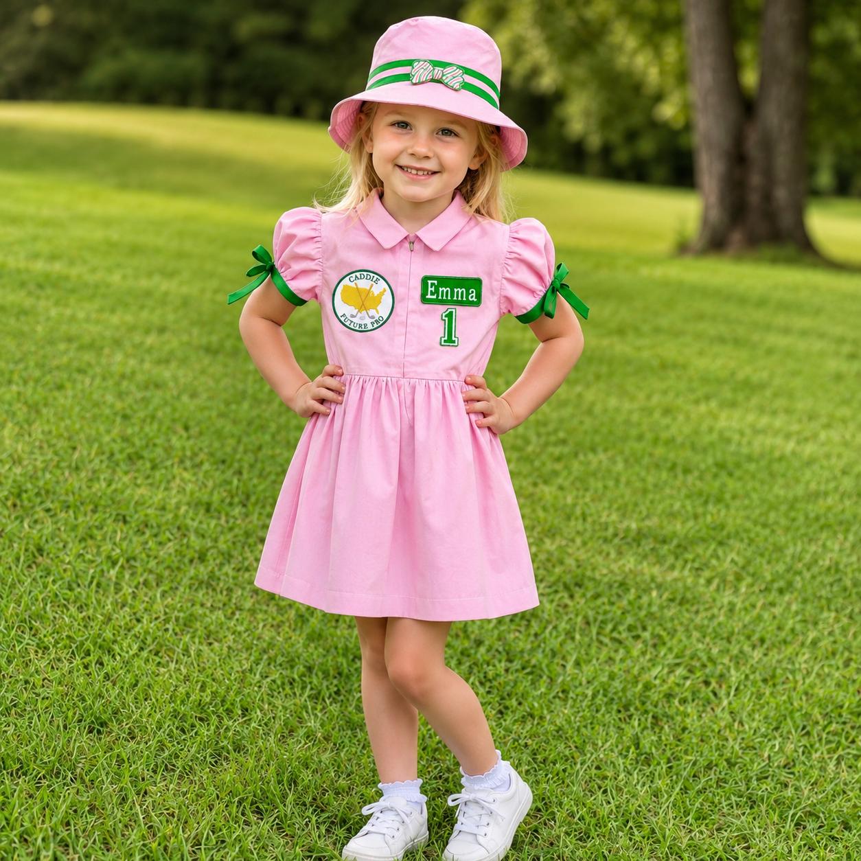 pink and green golf dress Pink And Green Golf Knit Dress Size 4T