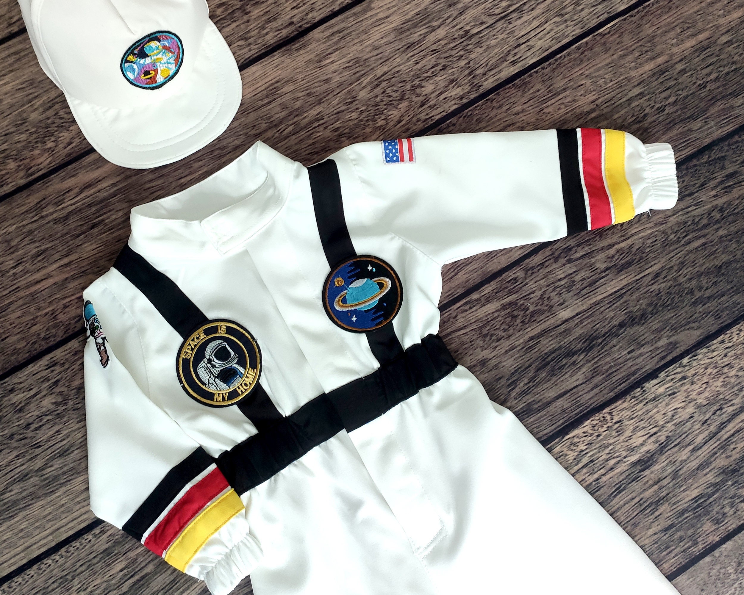 Costume da astronauta Tuta spaziale per bambini Cosplay Costumi Costumi di  Halloween per ragazzi Tuta di volo Uniforme + cappello