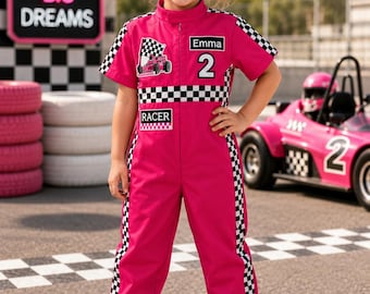 Dark Pink Fast One Birthday-Halloween Costumes-Two Fast Birthday-Race Car Birthday Custom Race Suit-1st Birthday Gift