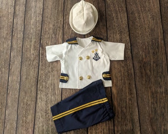 United States Navy Suit-Navy Costume-Sailor Dress - US Navy Jurk - Fotografie rekwisieten - Newborn rekwisieten - fotoshoot rekwisieten