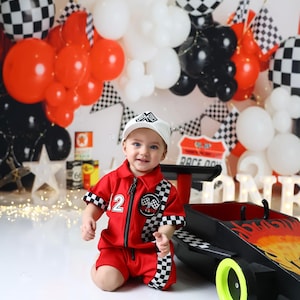 Dwa szybkie urodziny niestandardowy kombinezon wyścigowy-Halloween kostiumy-Szybkie urodziny-Samochód wyścigowy urodziny-Prezent na pierwsze urodziny-Drag Race