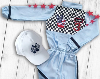 Checker Race Suit | Race Car Birthday | Halloween Costume | 1st Birthday Gift | Photography Props | Infant Costume