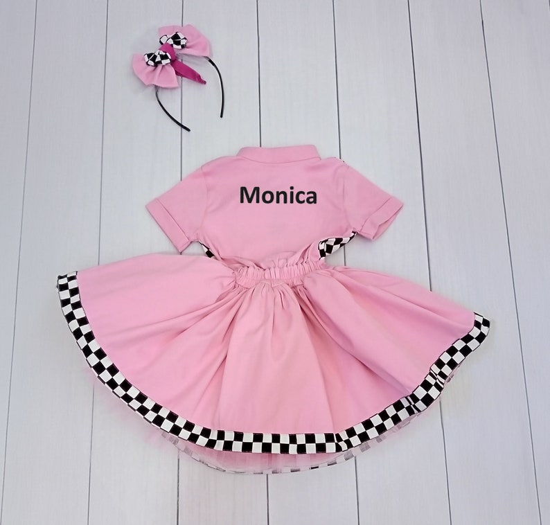 Mom and Daughter Tutu Checkered Dress-Race Car Birthday-Adult Costumes-Fast One Birthday-Two Fast Birthday Custom Race Suit Dress+BackName