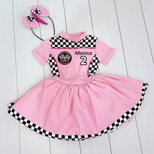 Mom and Daughter Tutu Checkered Dress-Race Car Birthday-Adult Costumes-Fast One Birthday-Two Fast Birthday Custom Race Suit Dress+AllName