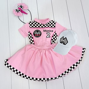 Mom and Daughter Tutu Checkered Dress-Race Car Birthday-Adult Costumes-Fast One Birthday-Two Fast Birthday Custom Race Suit image 2