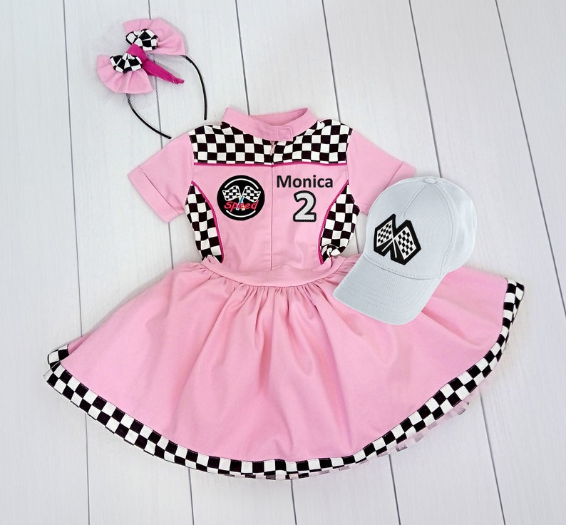 Mom and Daughter Tutu Checkered Dress-Race Car Birthday-Adult Costumes-Fast One Birthday-Two Fast Birthday Custom Race Suit image 2